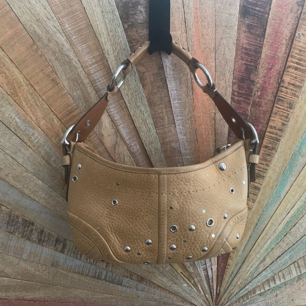 Coach Soho Studded  Lt Brown Leather Hobo